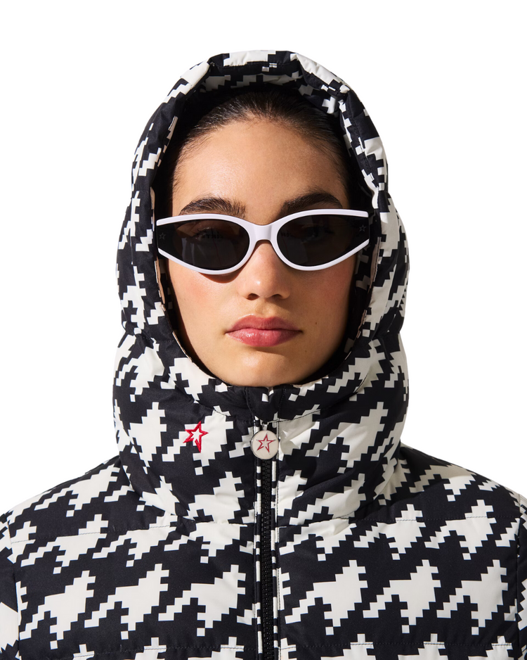 Houndstooth Polar Flare Down Jacket