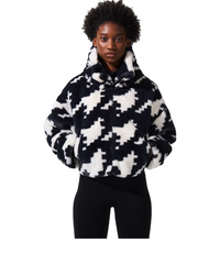 Houndstooth Noelle Faux Fur Jacket