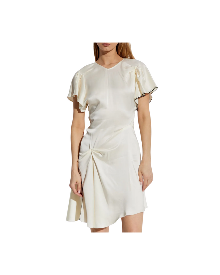 Draped Pleat Detail Mini Dress