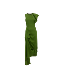Draped Pleat Detail Midi Dress