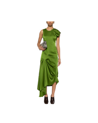 Draped Pleat Detail Midi Dress