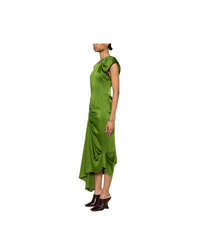 Draped Pleat Detail Midi Dress