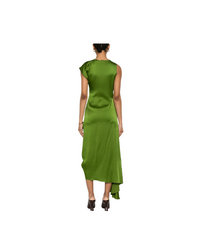 Draped Pleat Detail Midi Dress