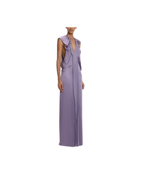 V-neck Draped Pleat Detail Dress