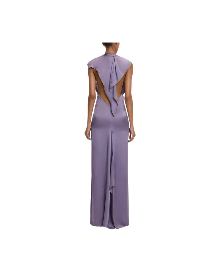 V-neck Draped Pleat Detail Dress