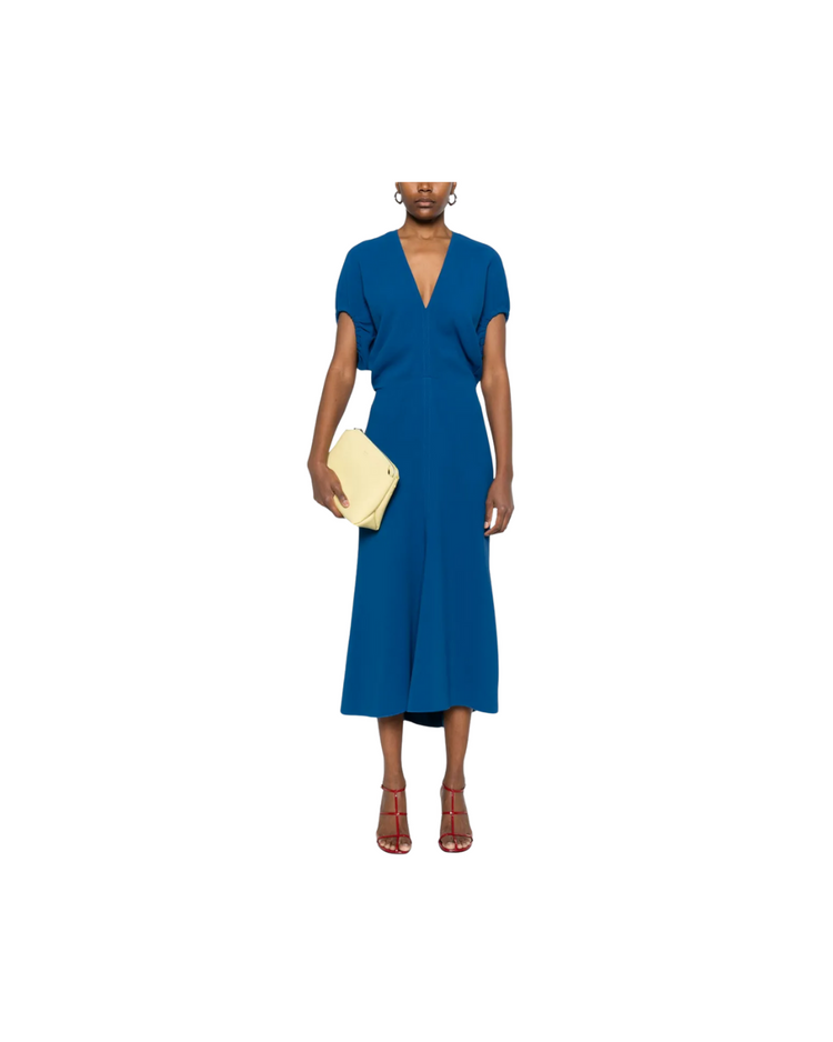 Blouson Detail Midi Dress