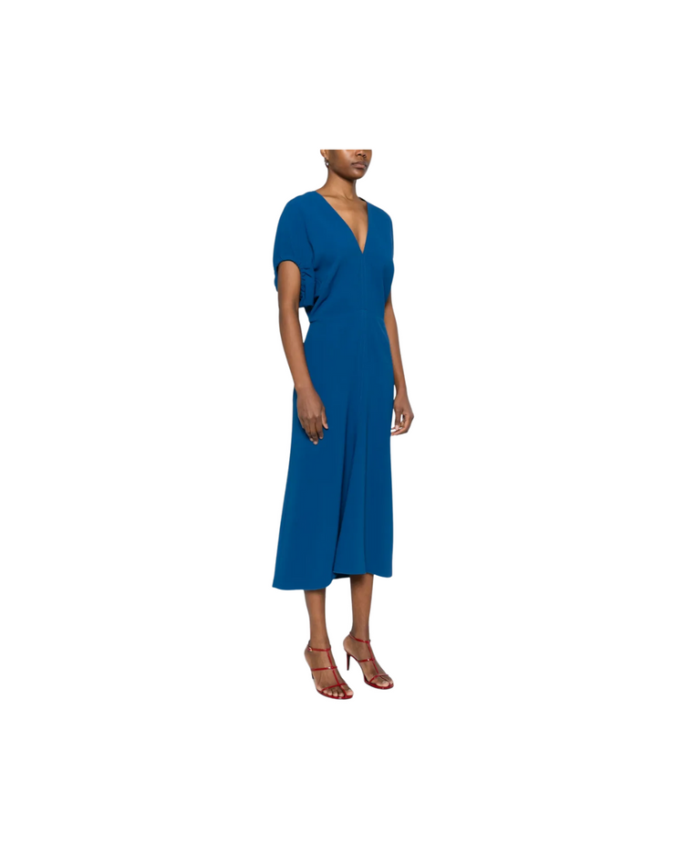 Blouson Detail Midi Dress