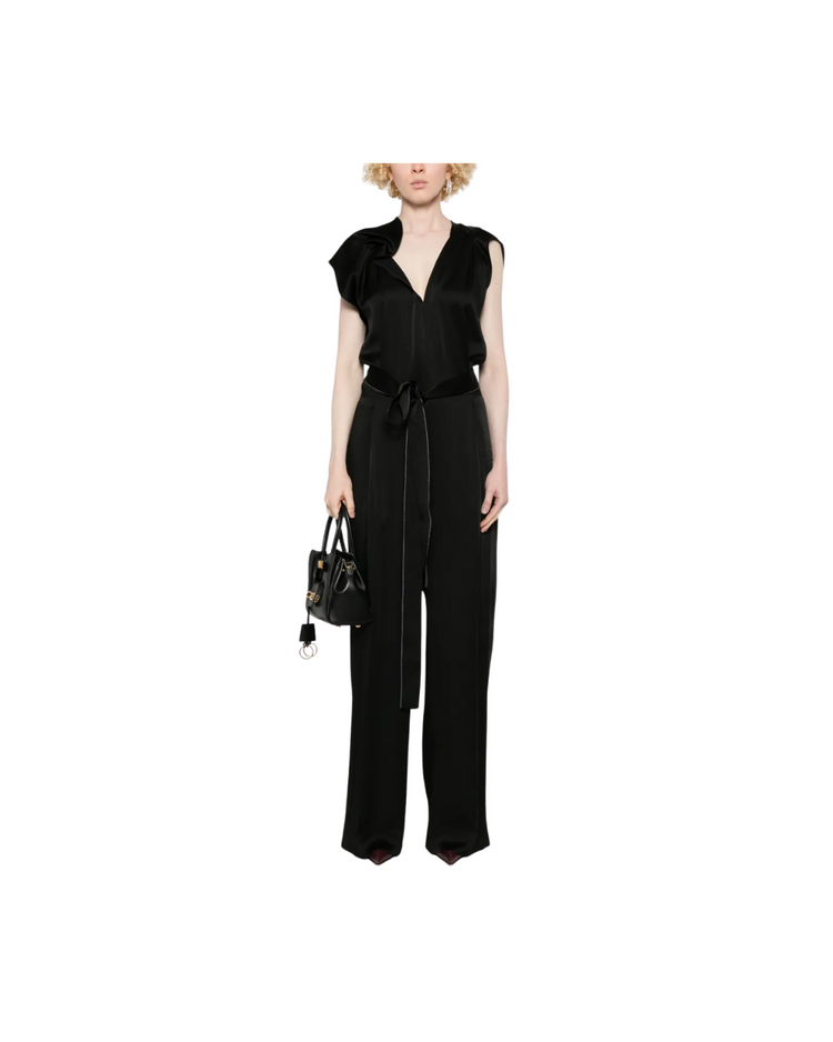 Draped Pleat Detail Jumpsuit