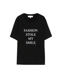Slogan Tee 'Fashion Stole My Smile'