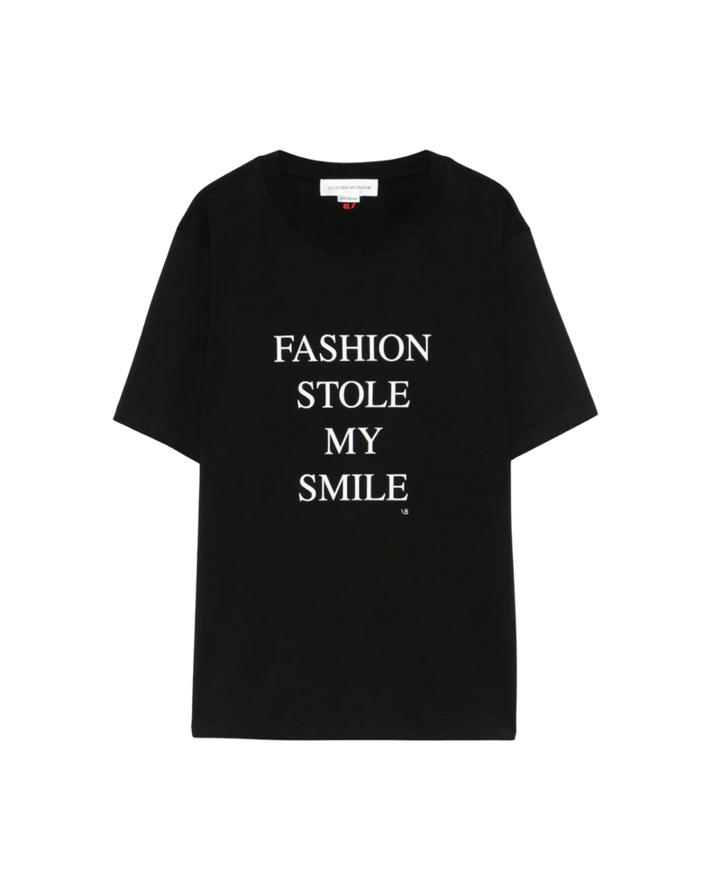 Slogan Tee 'Fashion Stole My Smile'
