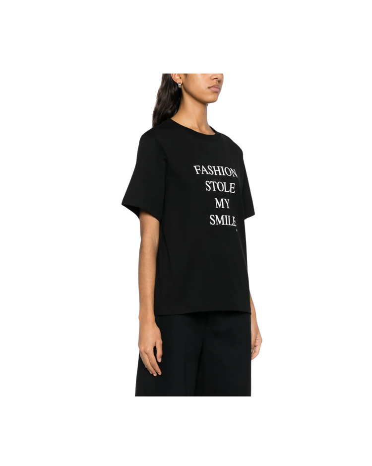 Slogan Tee 'Fashion Stole My Smile'