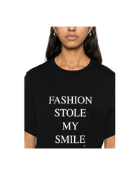 Slogan Tee 'Fashion Stole My Smile'