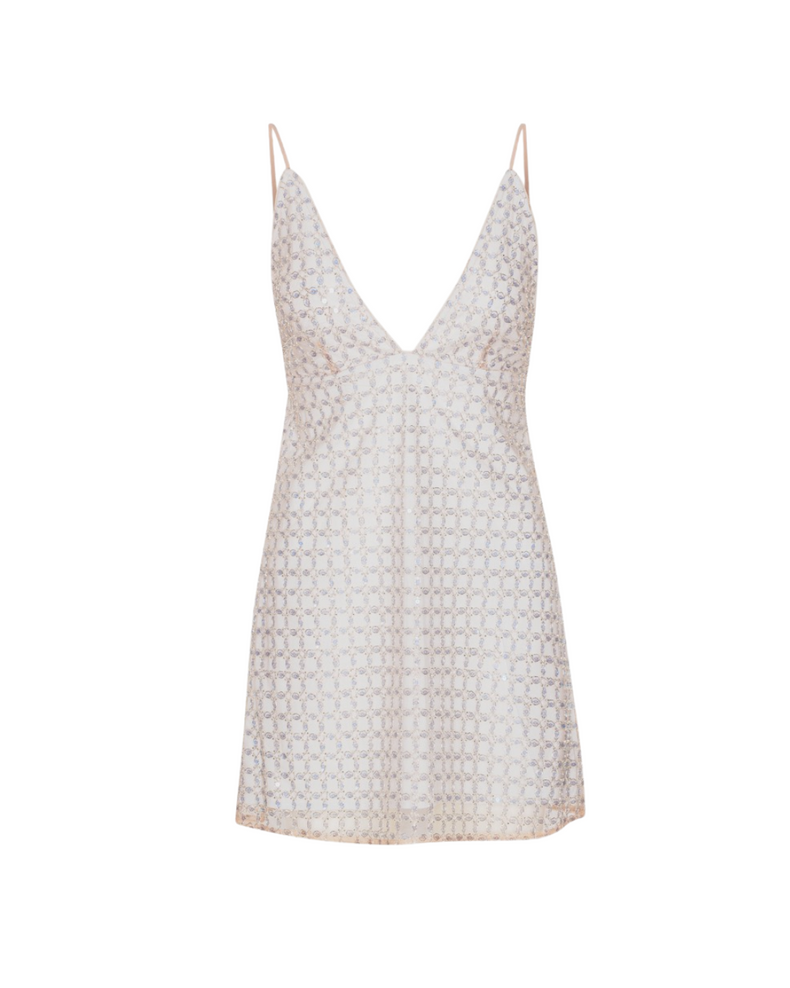Beaded A-Line Mini Dress