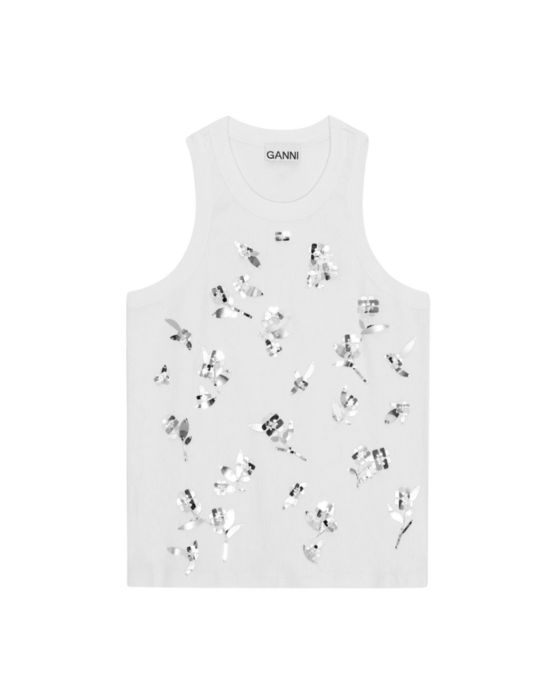 Rib Jersey Embellish Tank Top