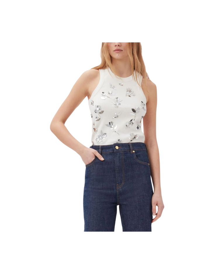 Rib Jersey Embellish Tank Top