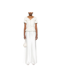 Cream Crepe Tailored Maxi Dress