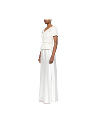 Cream Crepe Tailored Maxi Dress