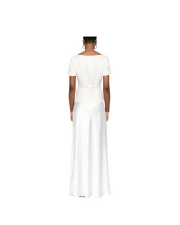 Cream Crepe Tailored Maxi Dress