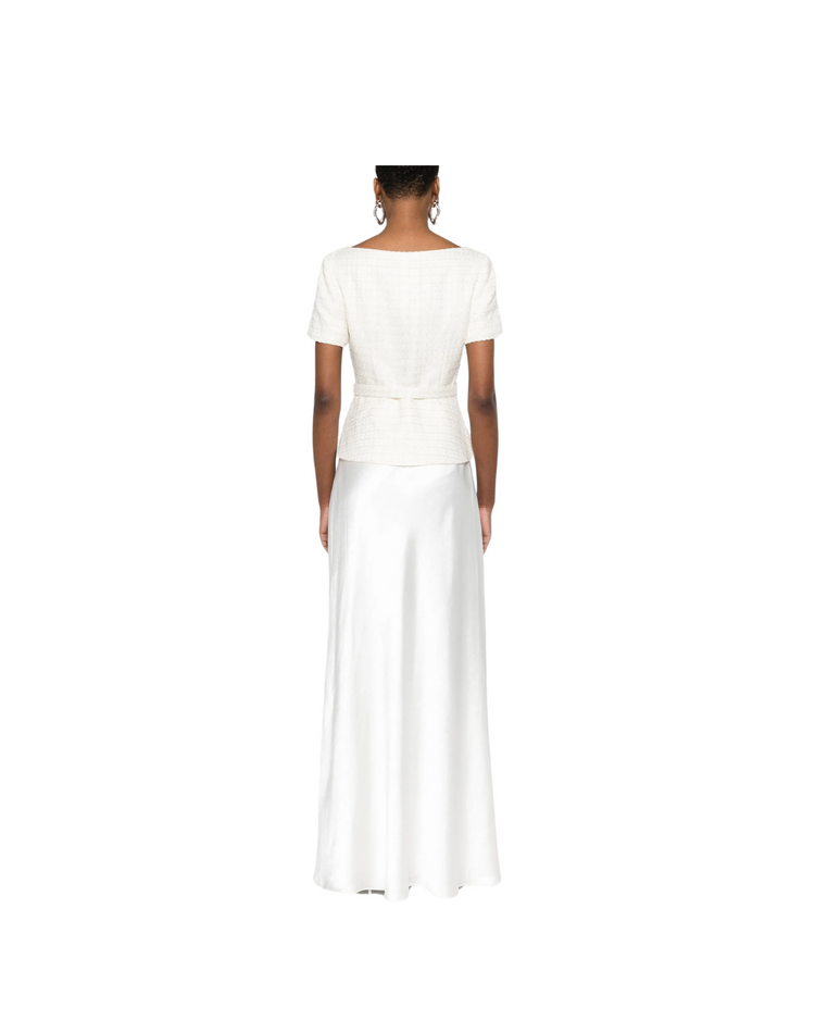 Cream Crepe Tailored Maxi Dress