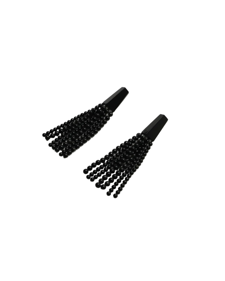 Luna Earring: Obsidian Stone, Acrylic