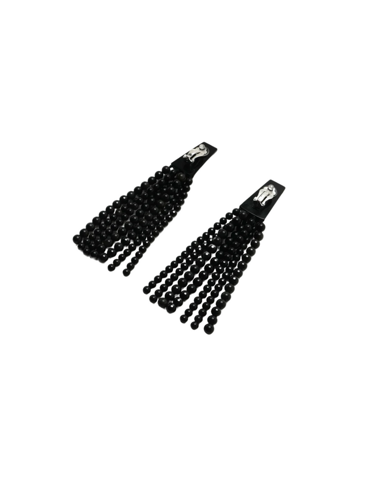 Luna Earring: Obsidian Stone, Acrylic