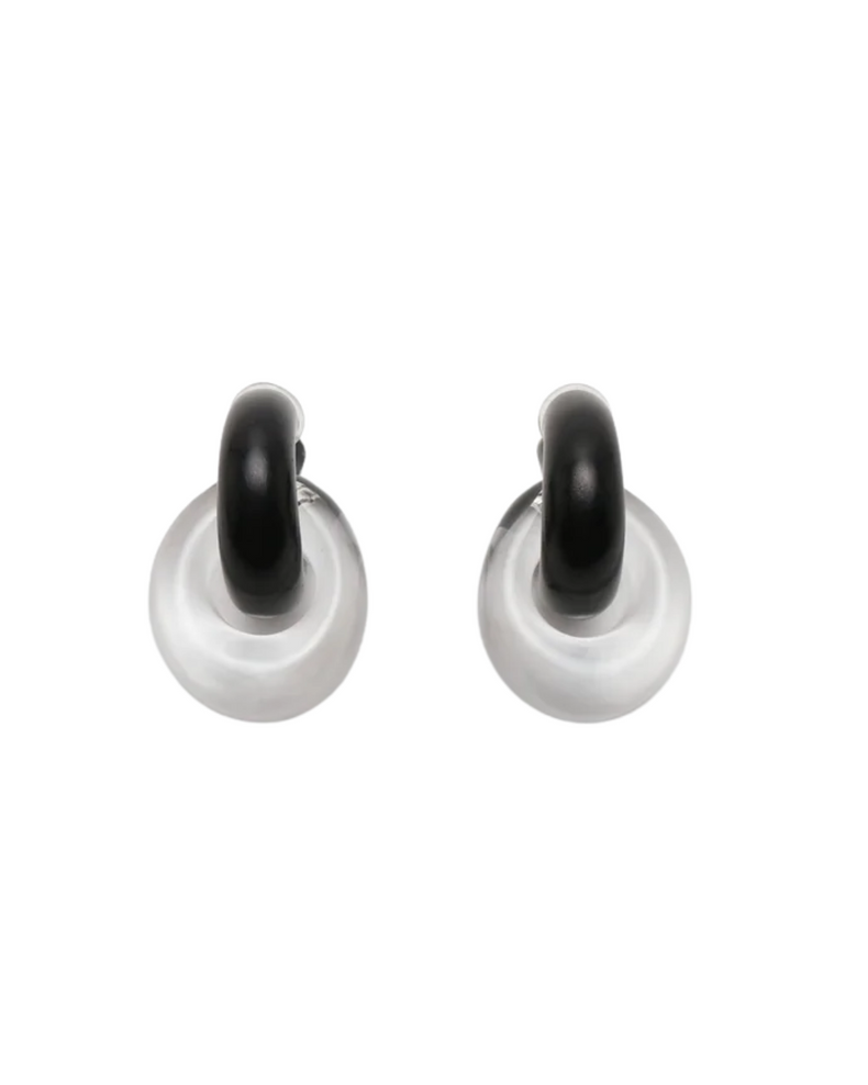 Havana Earrings: Clear And Black