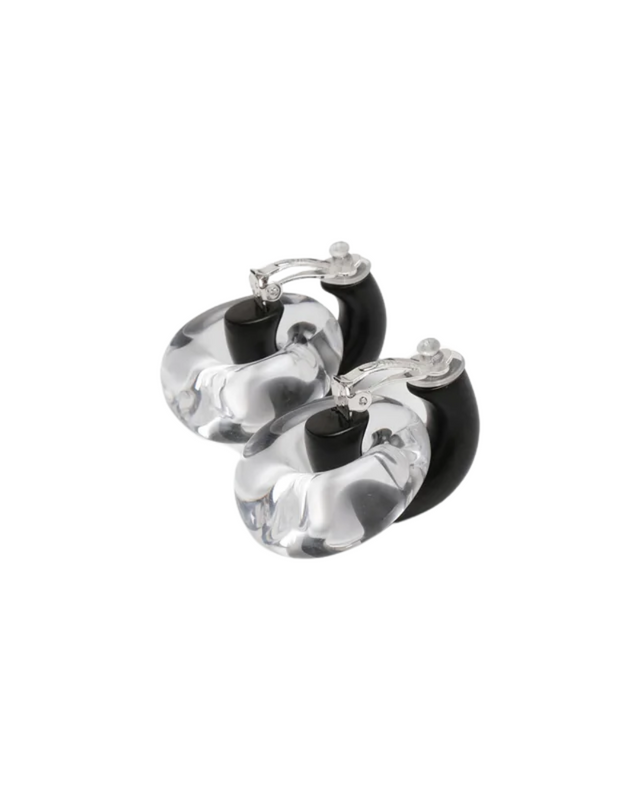 Havana Earrings: Clear And Black