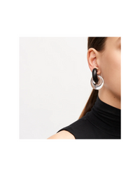 Havana Earrings: Clear And Black