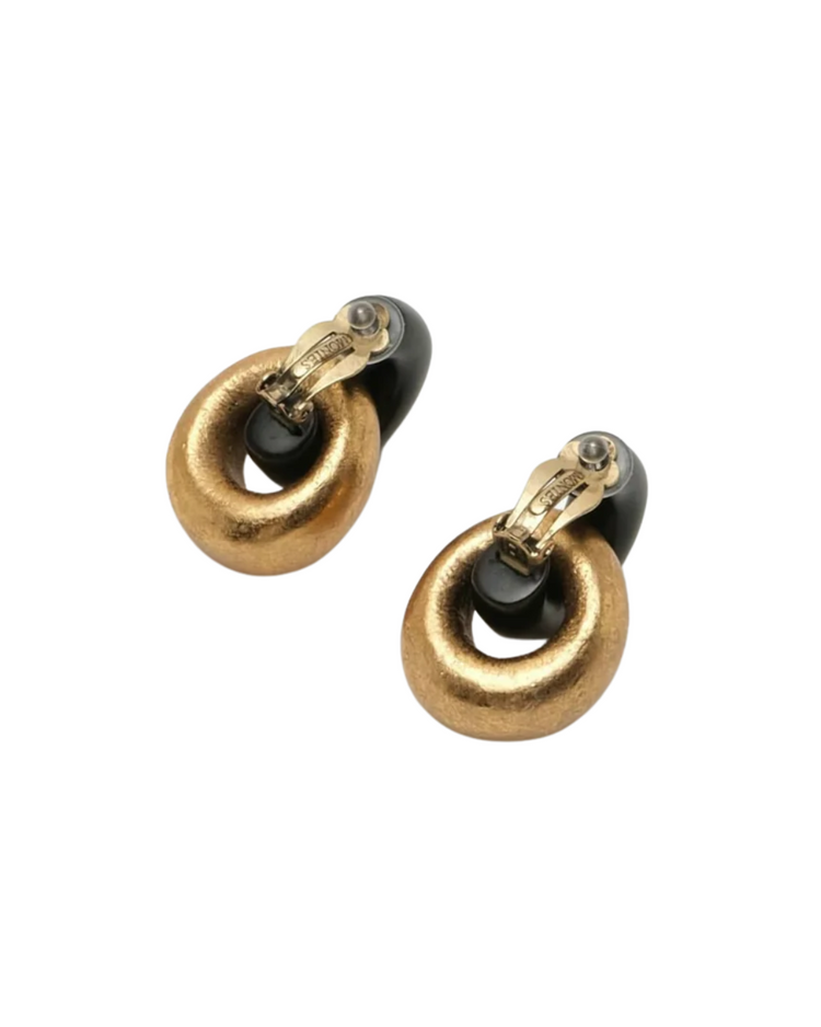 Havana Earrings: Black And Gold