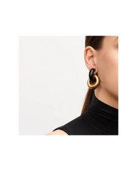 Havana Earrings: Black And Gold
