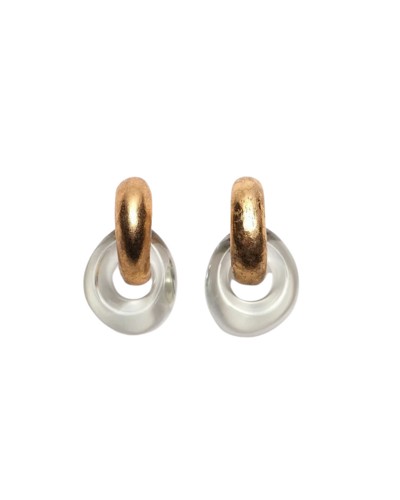 Havana Earrings Clear And Gold