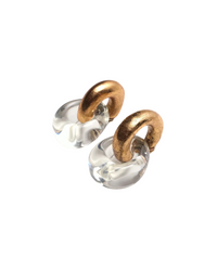 Havana Earrings Clear And Gold
