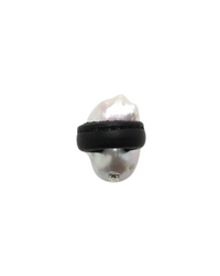 Lune Ring: Baroque Pearl, Leather