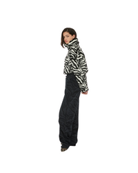 Faux Fur Crop Jacket Zebra Print