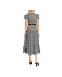 Houndstooth Tailored Midi Dress