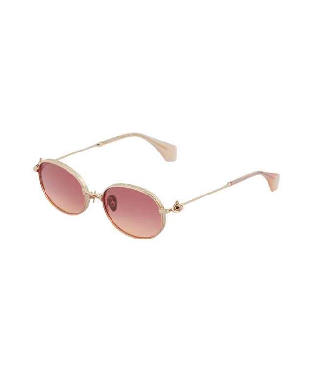 Hardware Orb Oval Sunglasses Shiny Gold