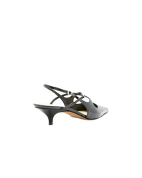 Slash Crossover Slingback Pumps in Spazzolato Leather - Black