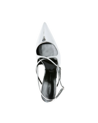 Slash Crossover Slingback Pumps - Silver