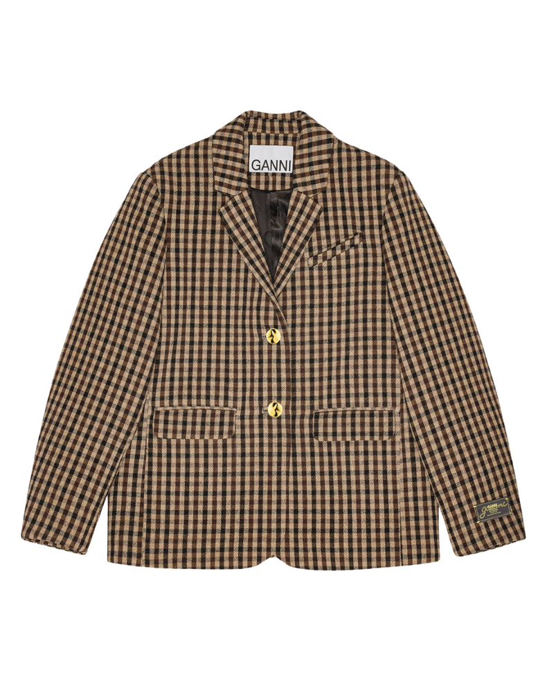 Check Wool Blazer