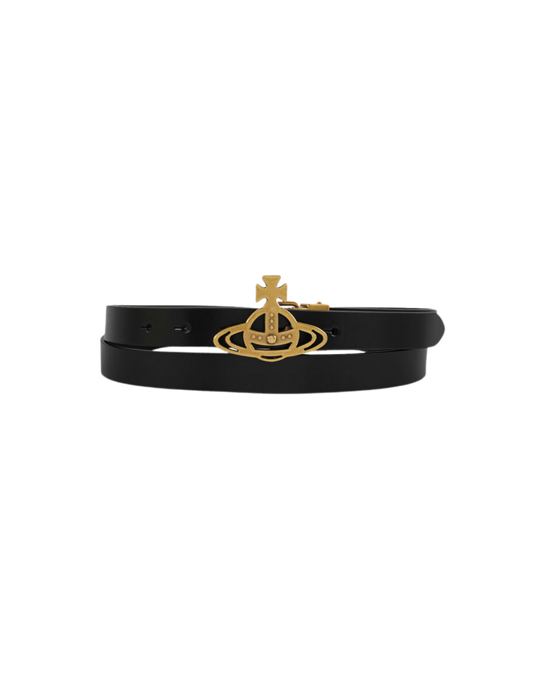 Small Line Orb Buckle Belt / Brass