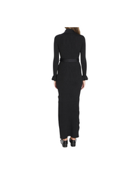 Black Ribbed Knit Maxi Dress