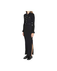 Black Ribbed Knit Maxi Dress
