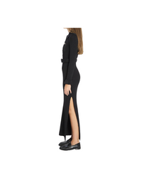 Black Ribbed Knit Maxi Dress