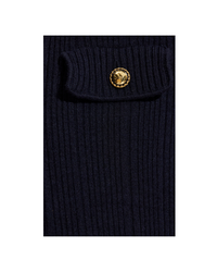 Navy Viscose Knit Midi Dress