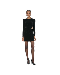 Black Velvet Embellished Mini Dress