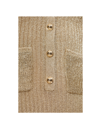 Gold Lurex Peplum Knit Mini Dress