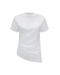 Gathered Detail T-Shirt In White