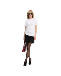 Gathered Detail T-Shirt In White