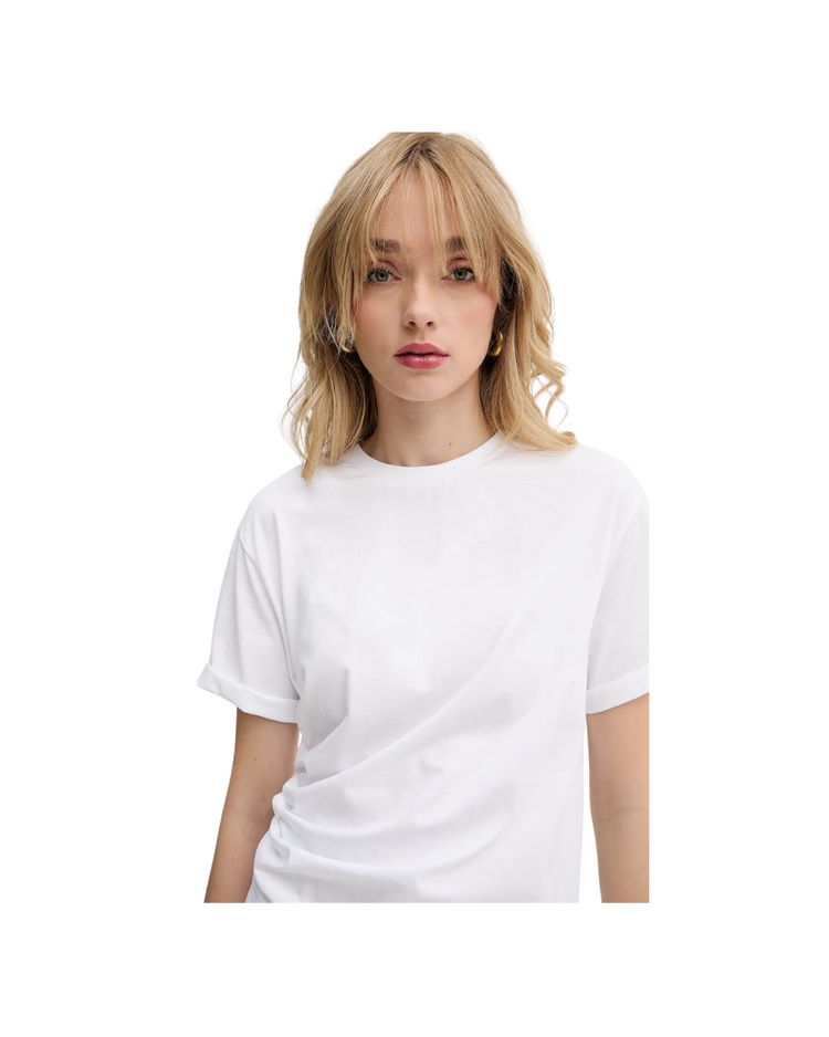 Gathered Detail T-Shirt In White