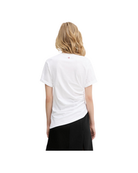 Gathered Detail T-Shirt In White